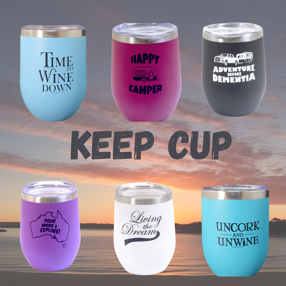 Insulated 340ml Stainless Steel Travel Cup for Camping and Caravans