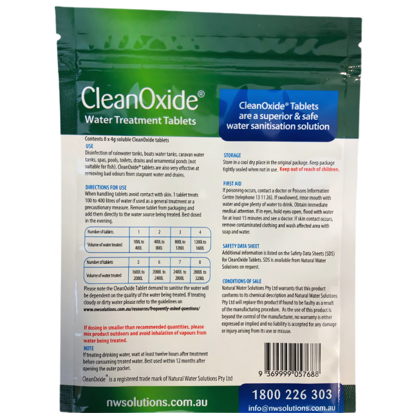 CleanOxide Water Tank Sanitiser 4gm Tablets 8 Pack – water purification for caravans and camping
Let me know if you'd like this wrapped in a copy button or if you'd like a product image alt text variation!