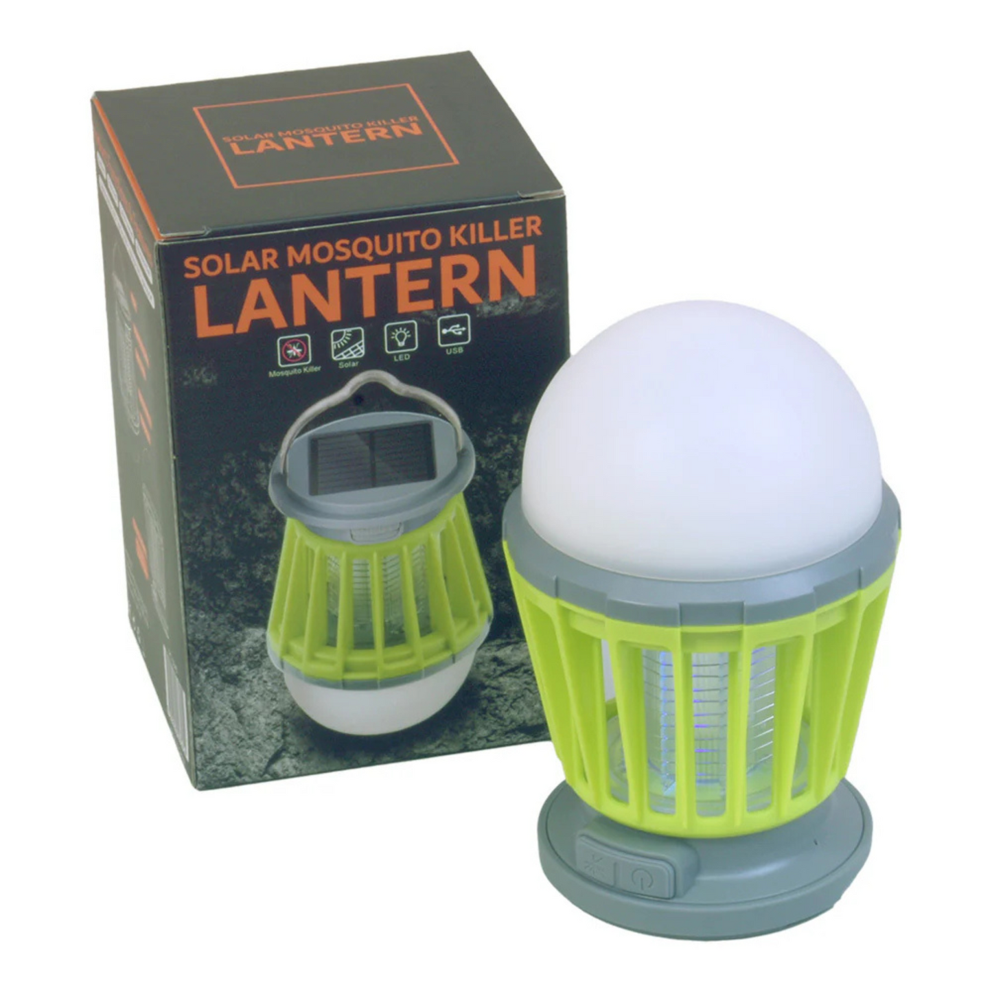 Solar Mosquito Killer Lantern – camping and caravan light with insect zapper, USB-C charging and solar power