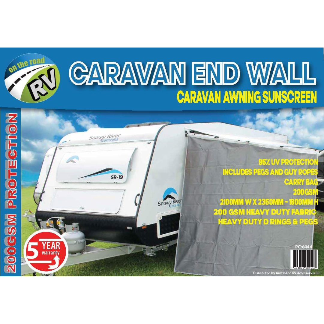 On The Road Caravan End Wall Shade Screen – UV Protection and Privacy Screen for Caravans