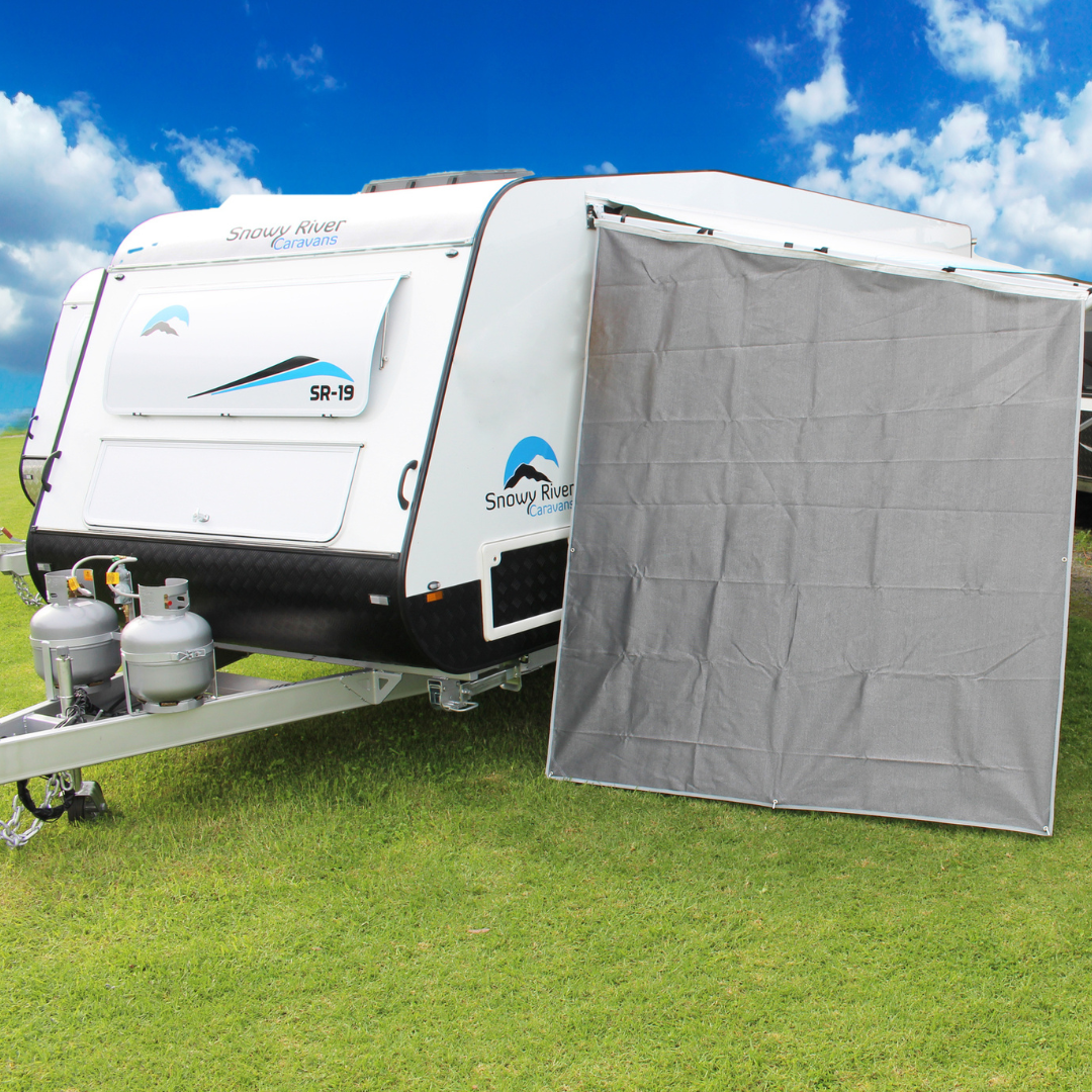 On The Road Caravan End Wall Shade Screen – UV Protection and Privacy Screen for Caravans