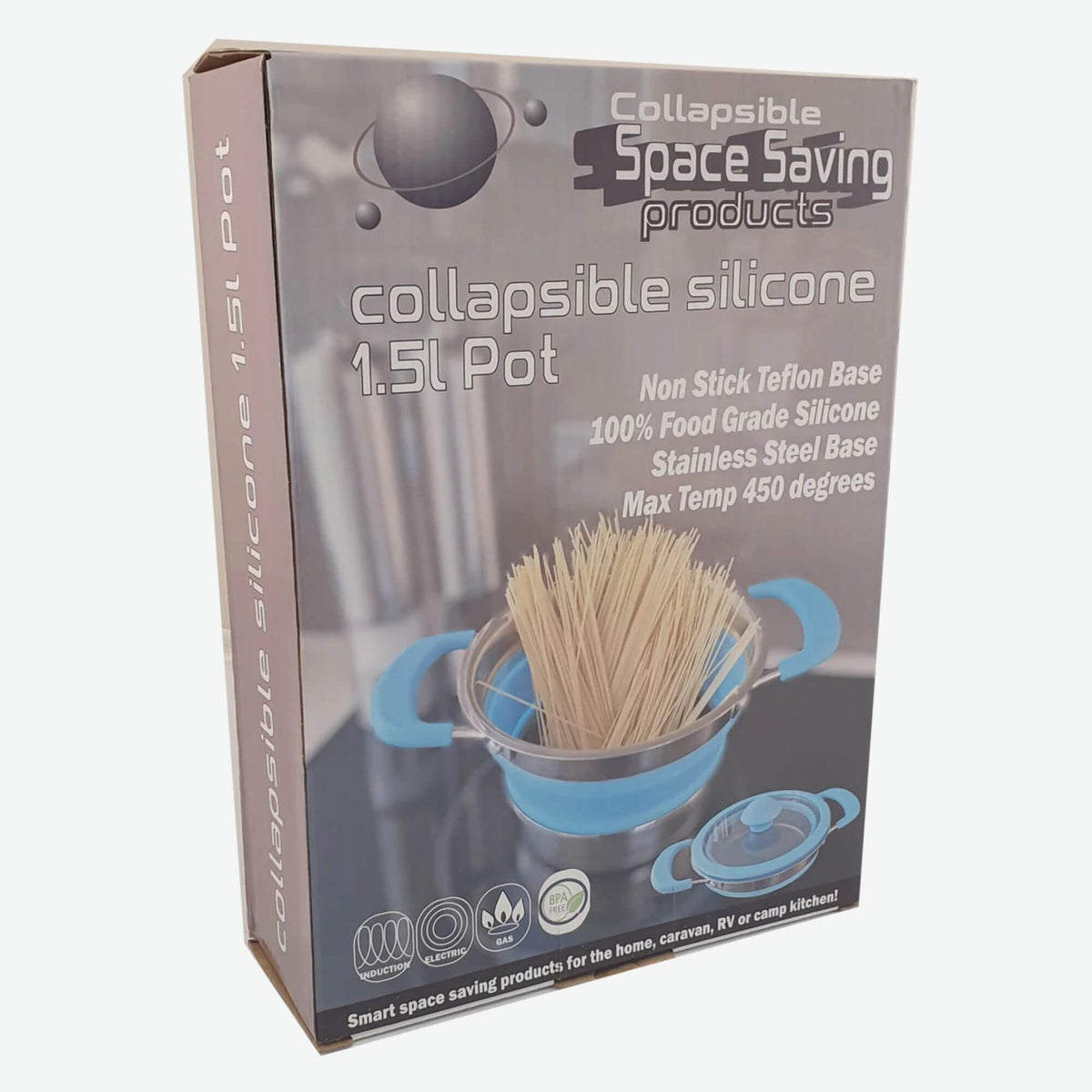 Collapsible 1.5ltr Silicone Pot Non Stick Small