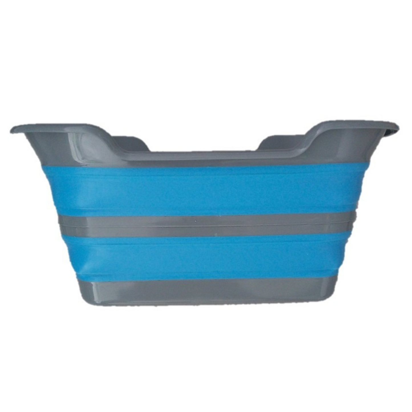 Collapsible Silicone Deluxe Laundry Basket expanded and folded flat