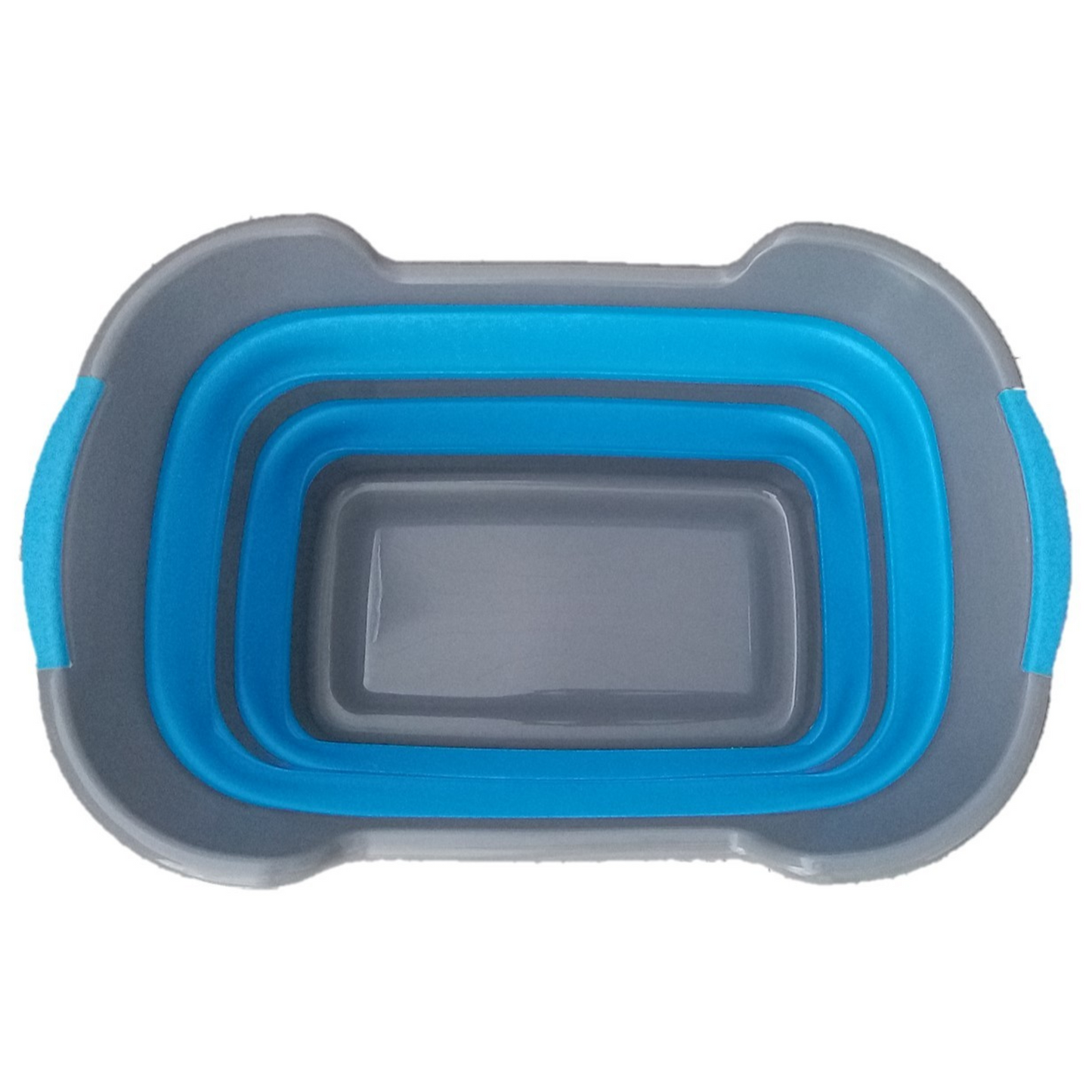 Collapsible Silicone Deluxe Laundry Basket expanded and folded flat