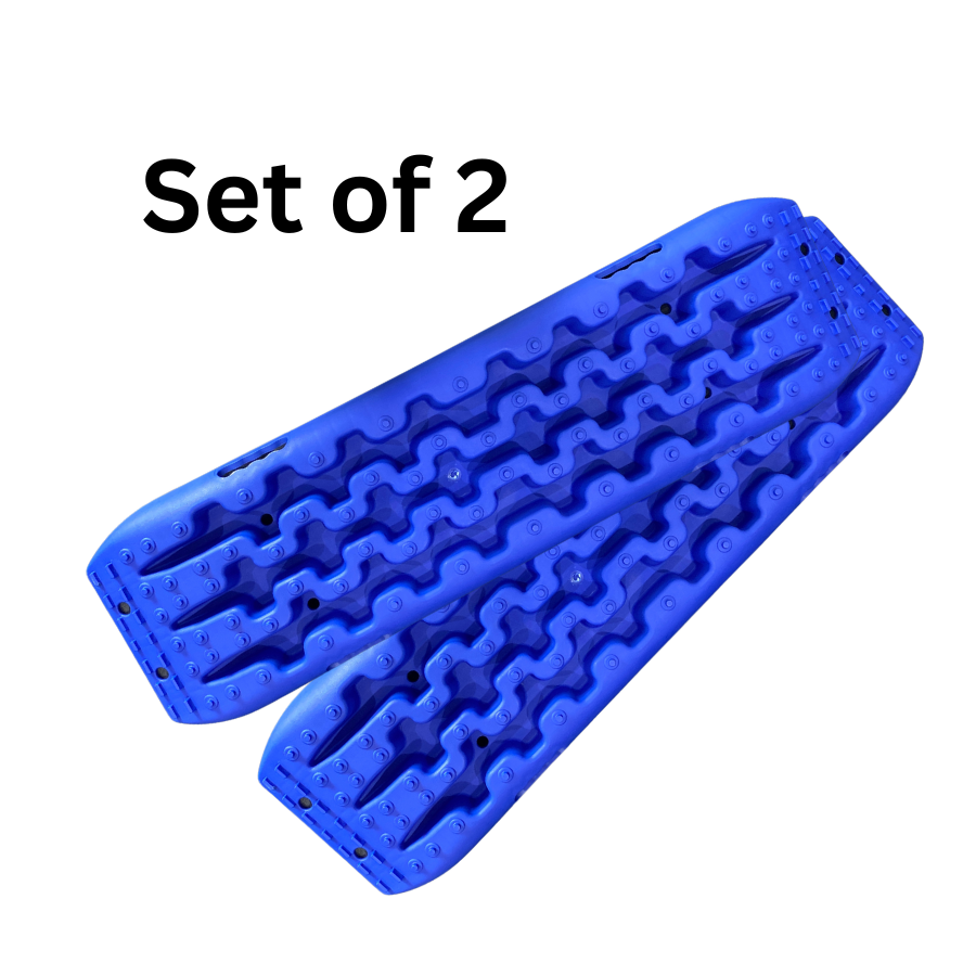 Set of 2 recovery tracks for sand, snow, and mud with reinforced nylon construction and ergonomic handles