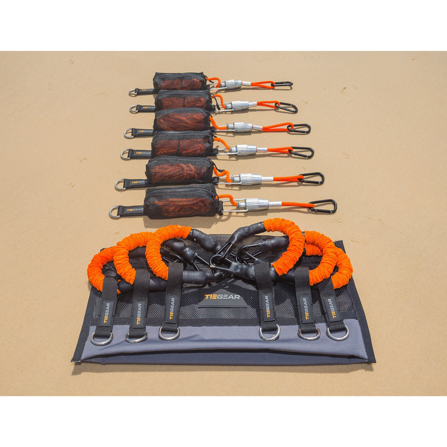 TieGear 270 Deg Awning 6 Pack with guy ropes, springs and gear bag for secure setup