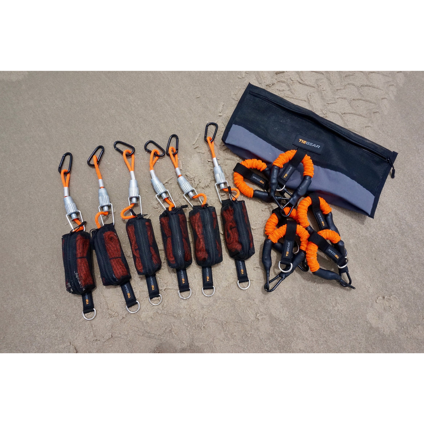 TieGear 270 Deg Awning 6 Pack with guy ropes, springs and gear bag for secure setup