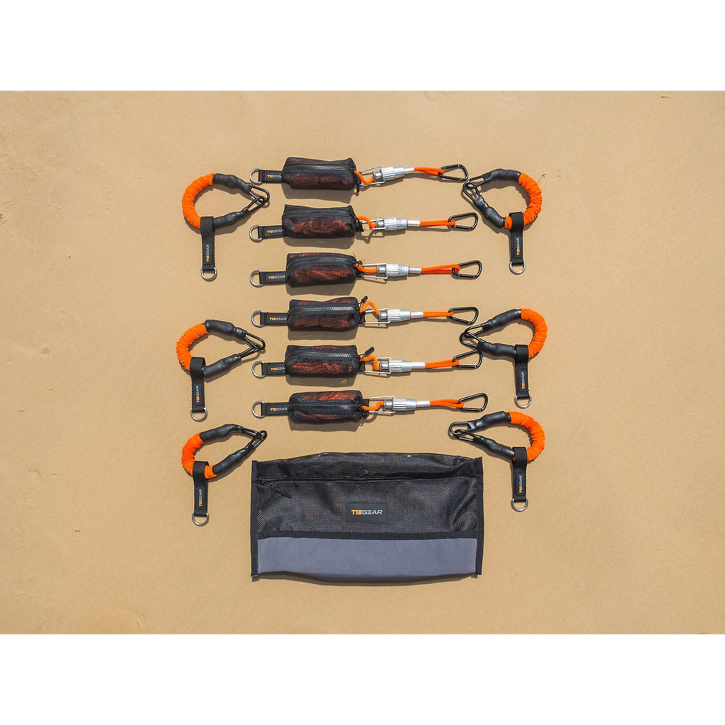 TieGear 270 Deg Awning 6 Pack with guy ropes, springs and gear bag for secure setup