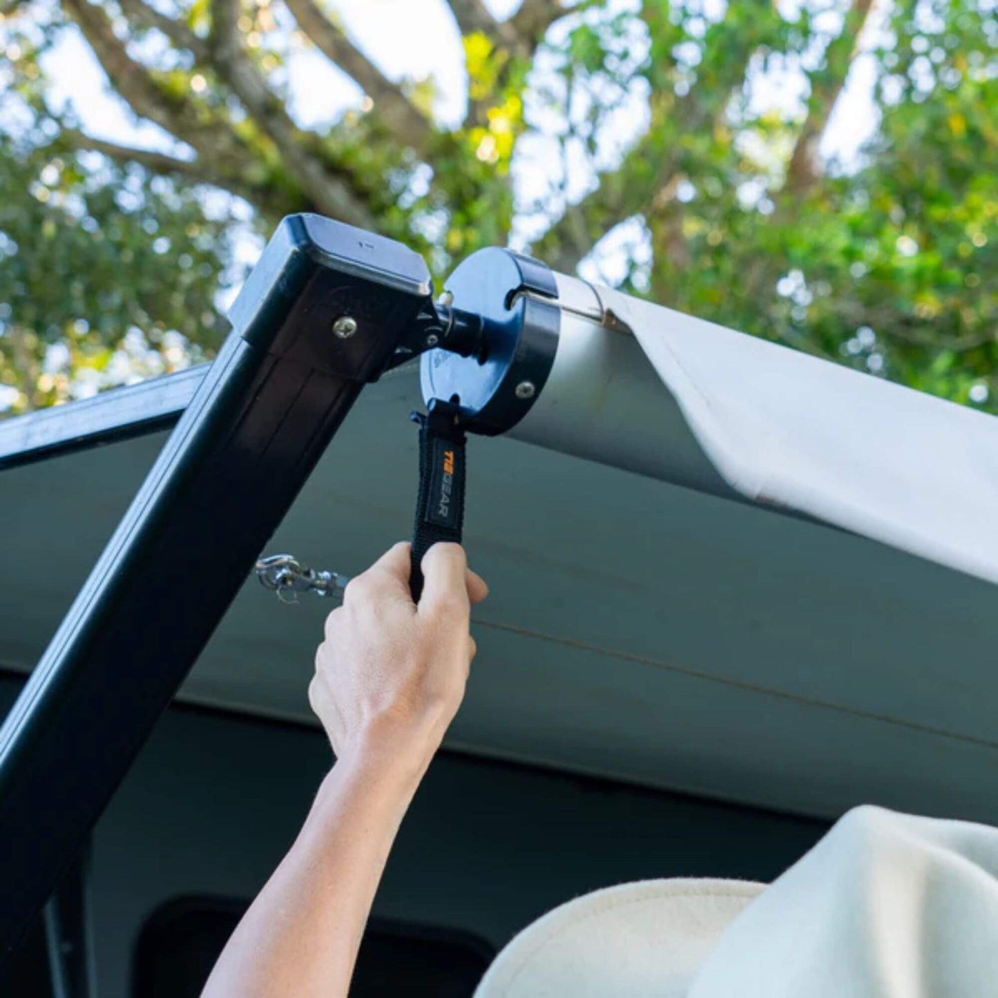 Tiegear Sail Track Loop Pair for caravan and cassette awnings including Fiamma, Dometic, Thule, and Carefree brands