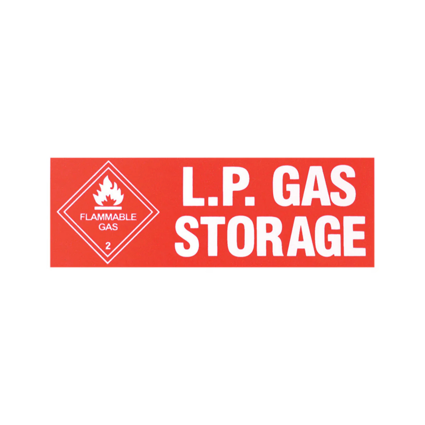 LP Gas Storage Warning Sticker 145mm x 50mm for caravans, RVs, and motorhomes β safety compliance label