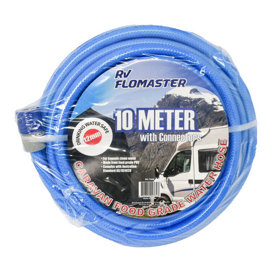 RV Flomaster Food Grade Hose 10mt with Connectors – Safe Drinking Water for Caravans and Camping
