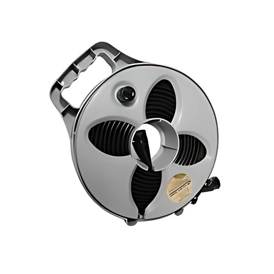 Flat Out 6m roll-flat sullage hose with 25mm diameter, compact reel, and joiner kit