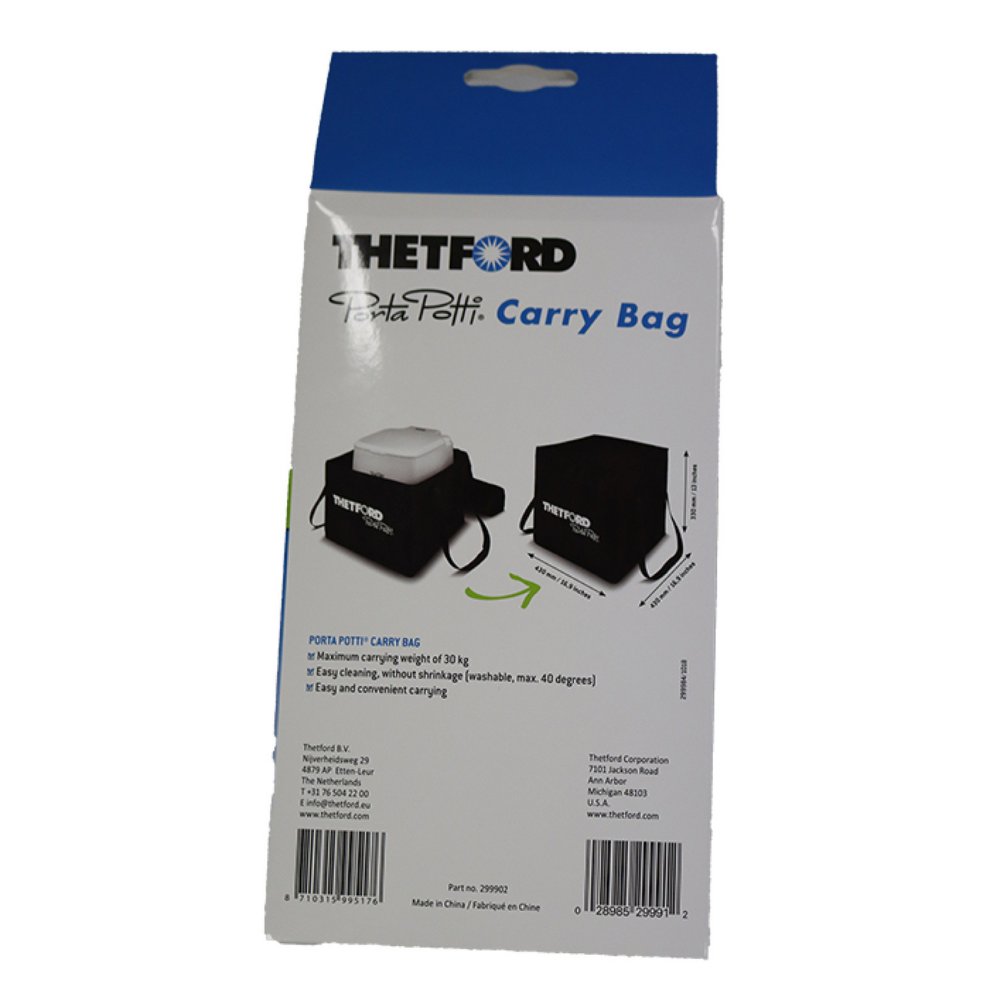 Thetford Porta Potti medium black carry bag for models 145, 335, and 345