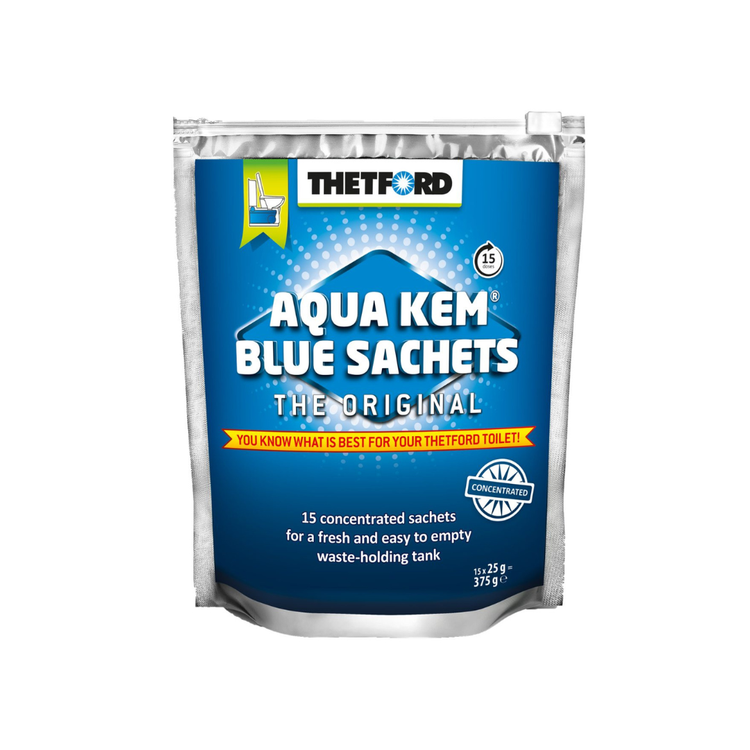 Thetford Aqua Kem Sachets Blue 15 Pack – Caravan and RV Waste Tank Freshener
