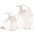 Round plate stacker 2-piece set with non-slip base, ideal for caravans and camping kitchens