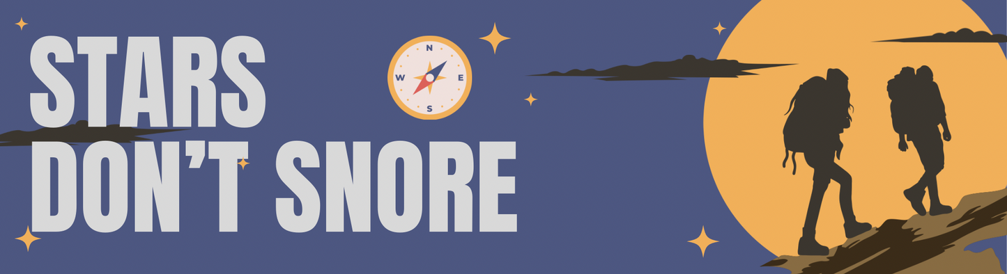 "Stars Don't Snore" bumper sticker made from durable weatherproof vinyl for caravans and campers