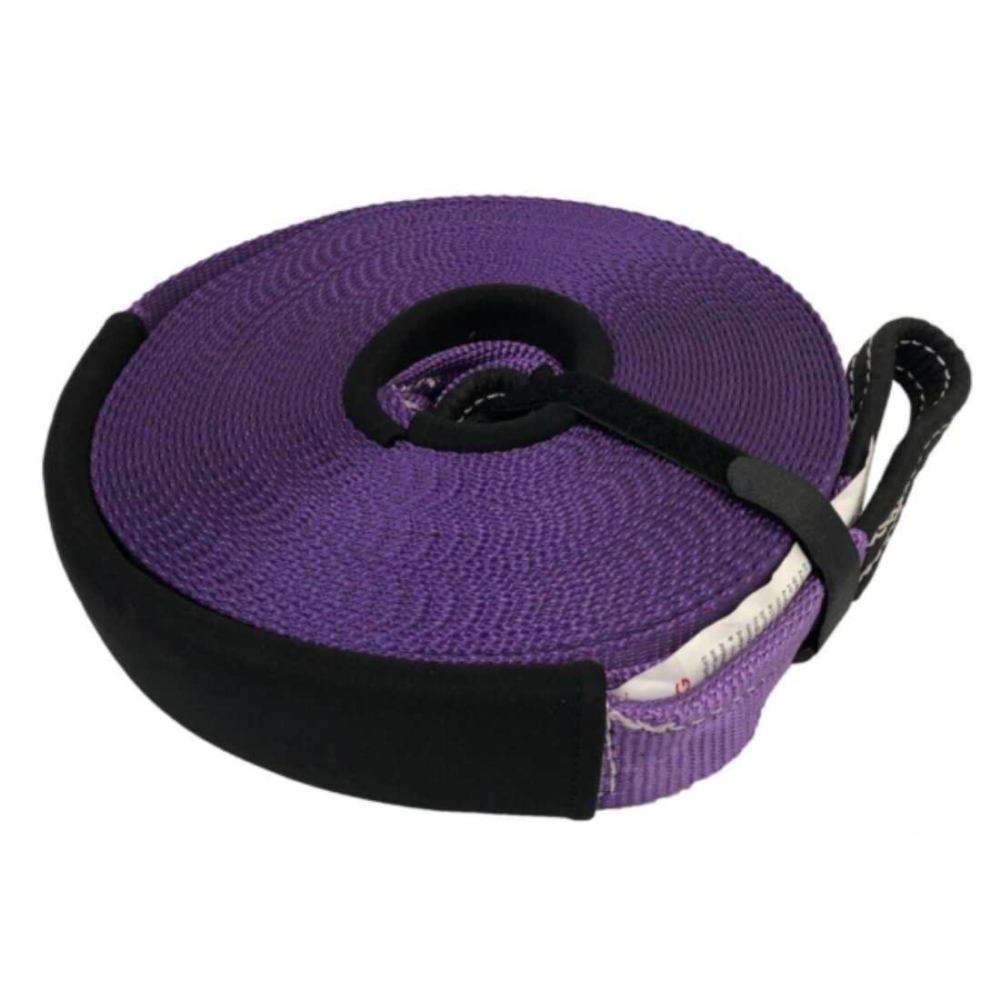 purple 5t winch extension strap 20mt x 50mm heavy-duty towing recovery strap