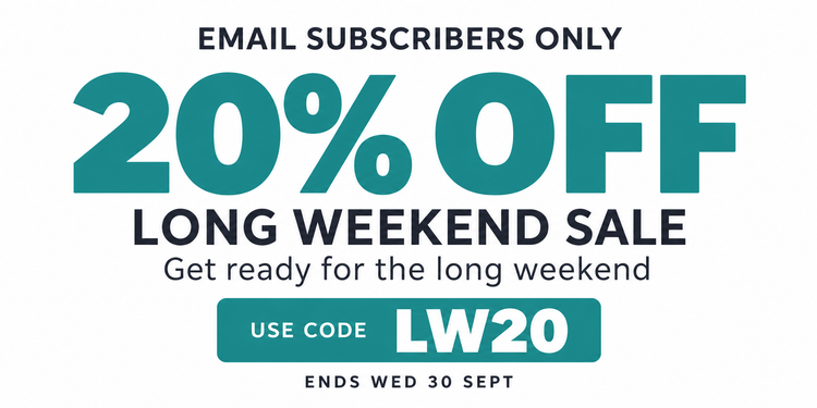 LONG WEEKEND 20% OFF SALE!