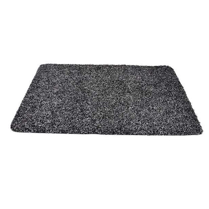 Grey super absorbent doormat showing its soft cotton–microfibre texture and non-slip backing.