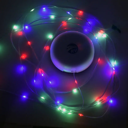 On The Road RV RGB LED string light 10mt with USB-C rechargeable base for camping and caravans