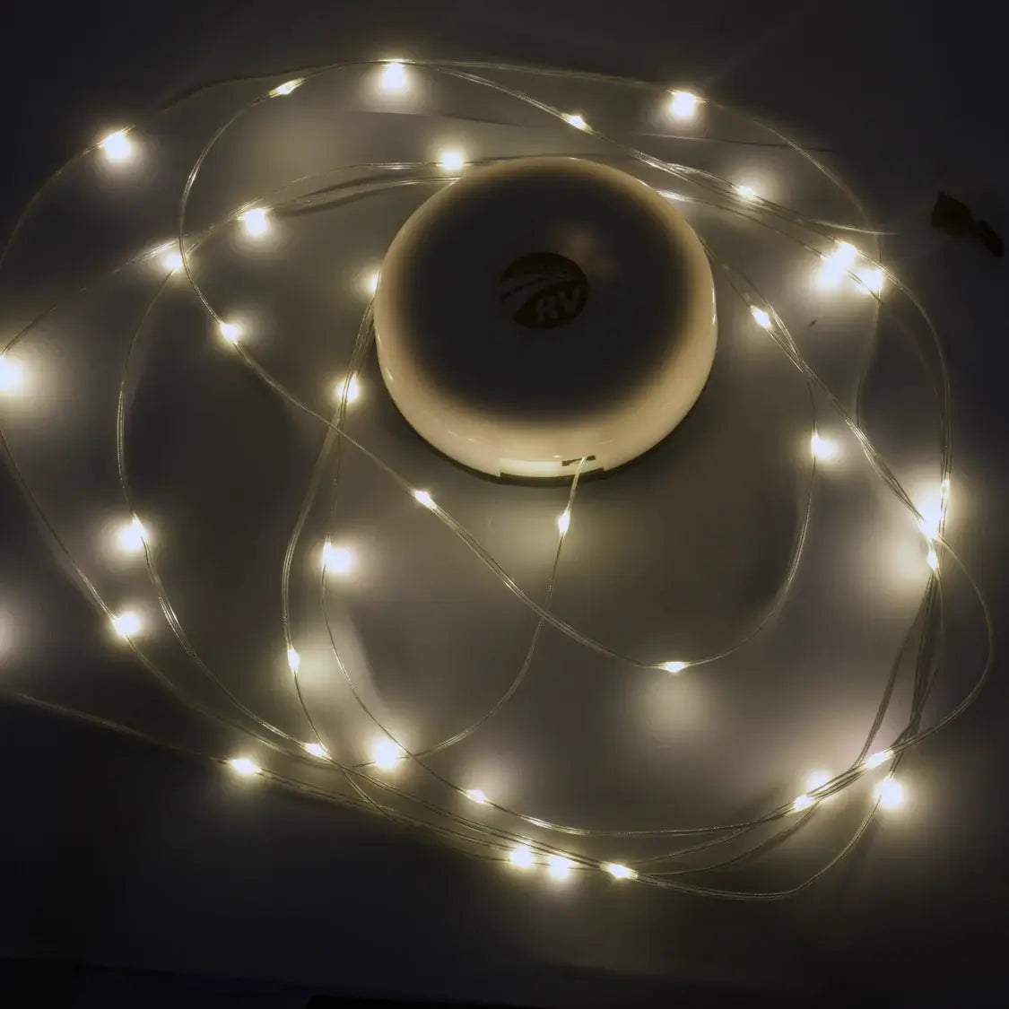 On The Road RV RGB LED string light 10mt with USB-C rechargeable base for camping and caravans