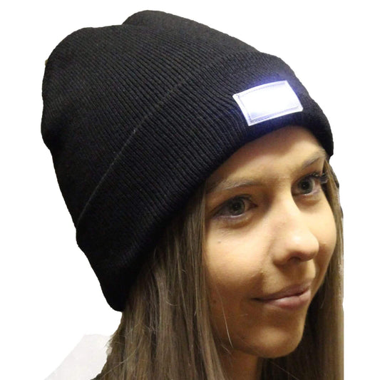 5 LED Beanie Black