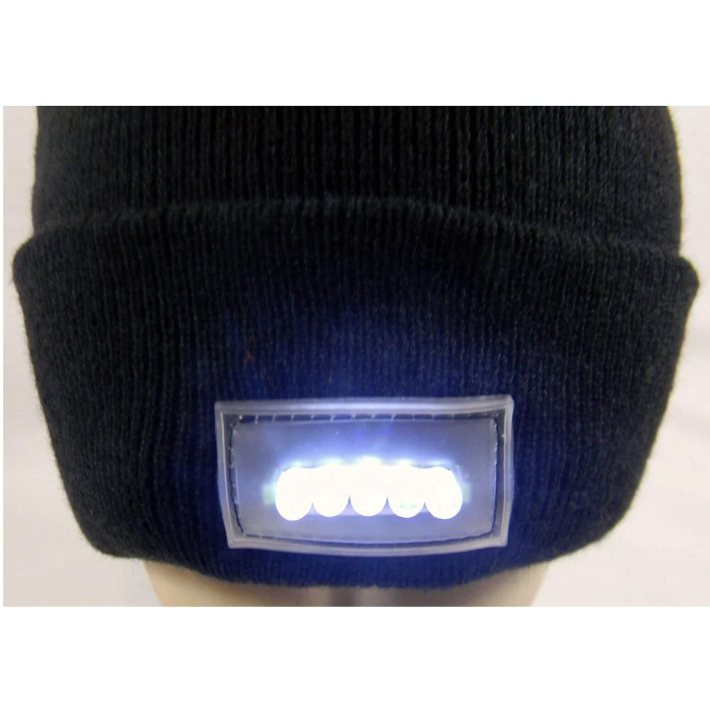 5 LED Beanie Black