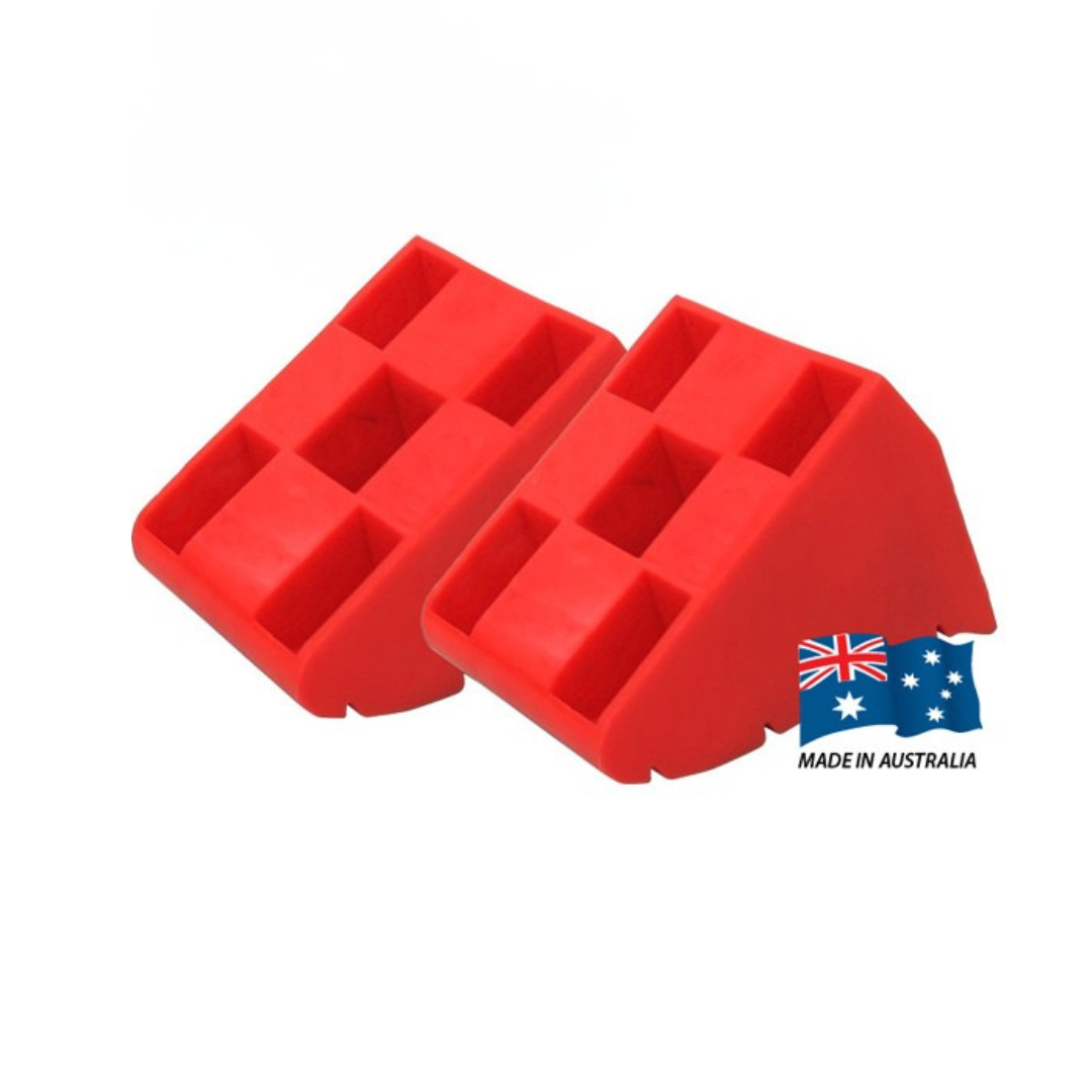 Wheel chocks pair for Explore CVL1 and CVL2 levelling ramps caravan and RV safety