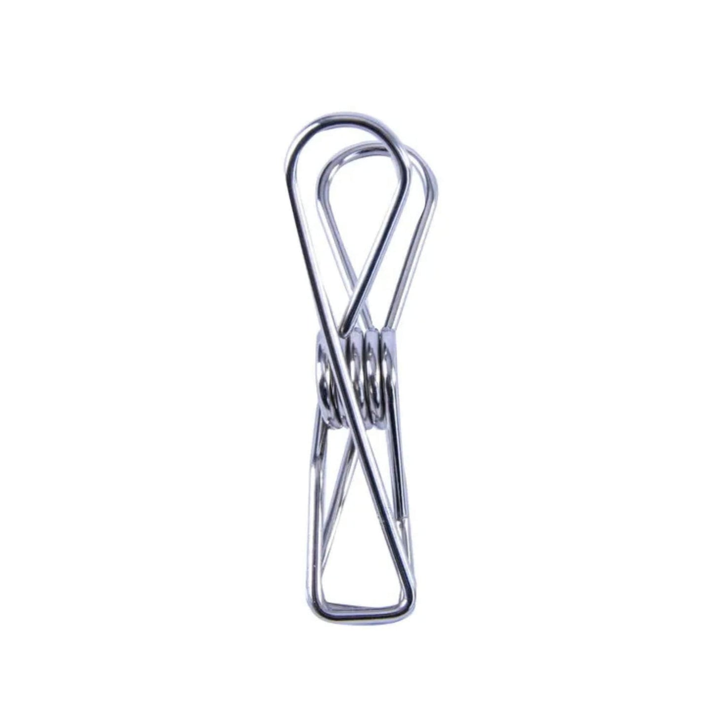 Metal clothes pin on a white background