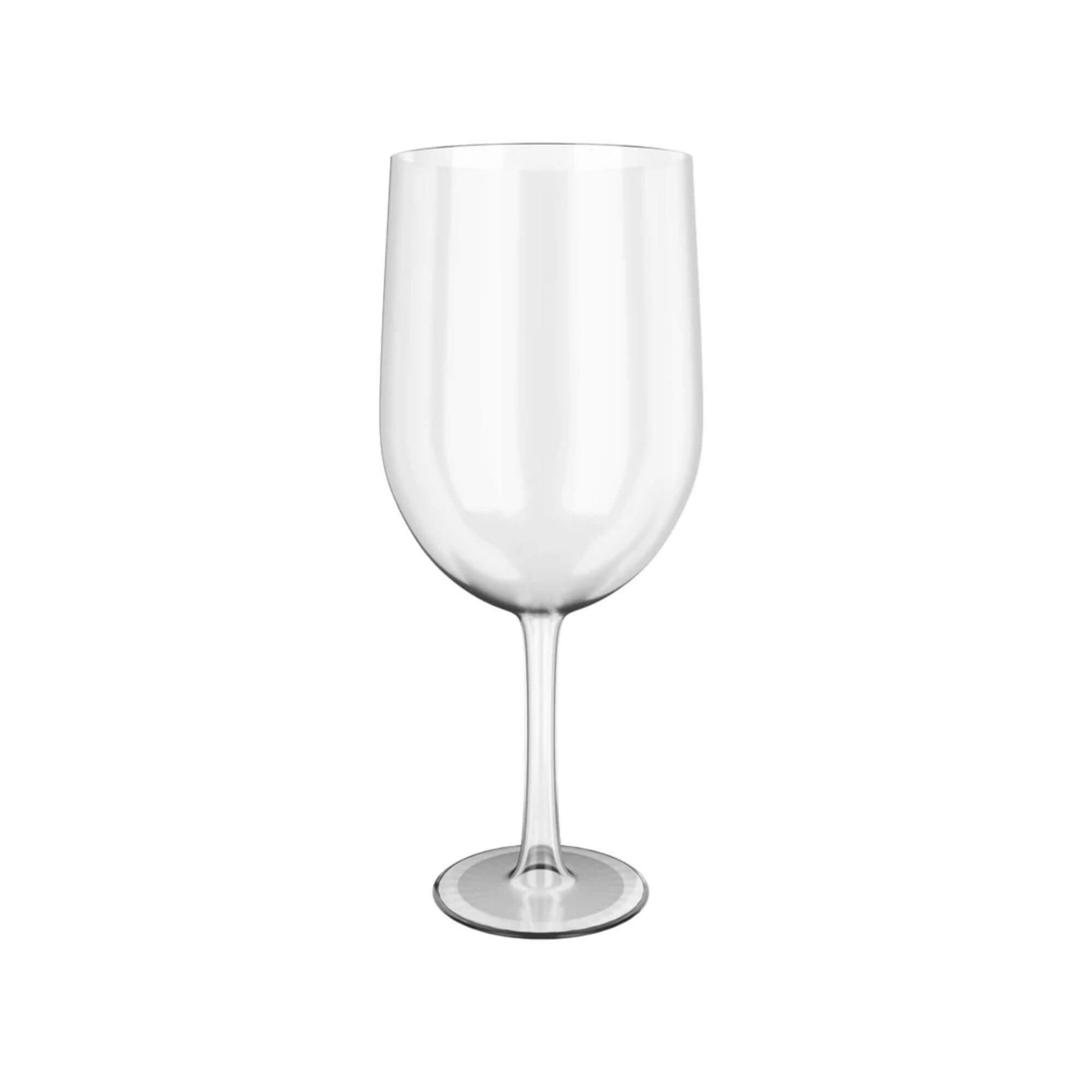 Set of four clear Tritan wine glasses suitable for red or white wine, lightweight and durable for caravan or outdoor use