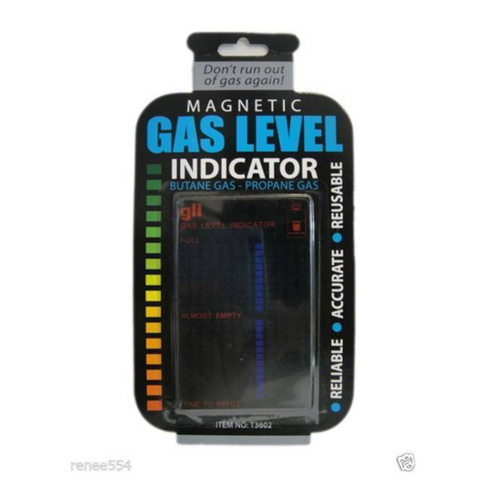 Magnetic gas level indicator for BBQ and caravan bottles, compact and easy to use