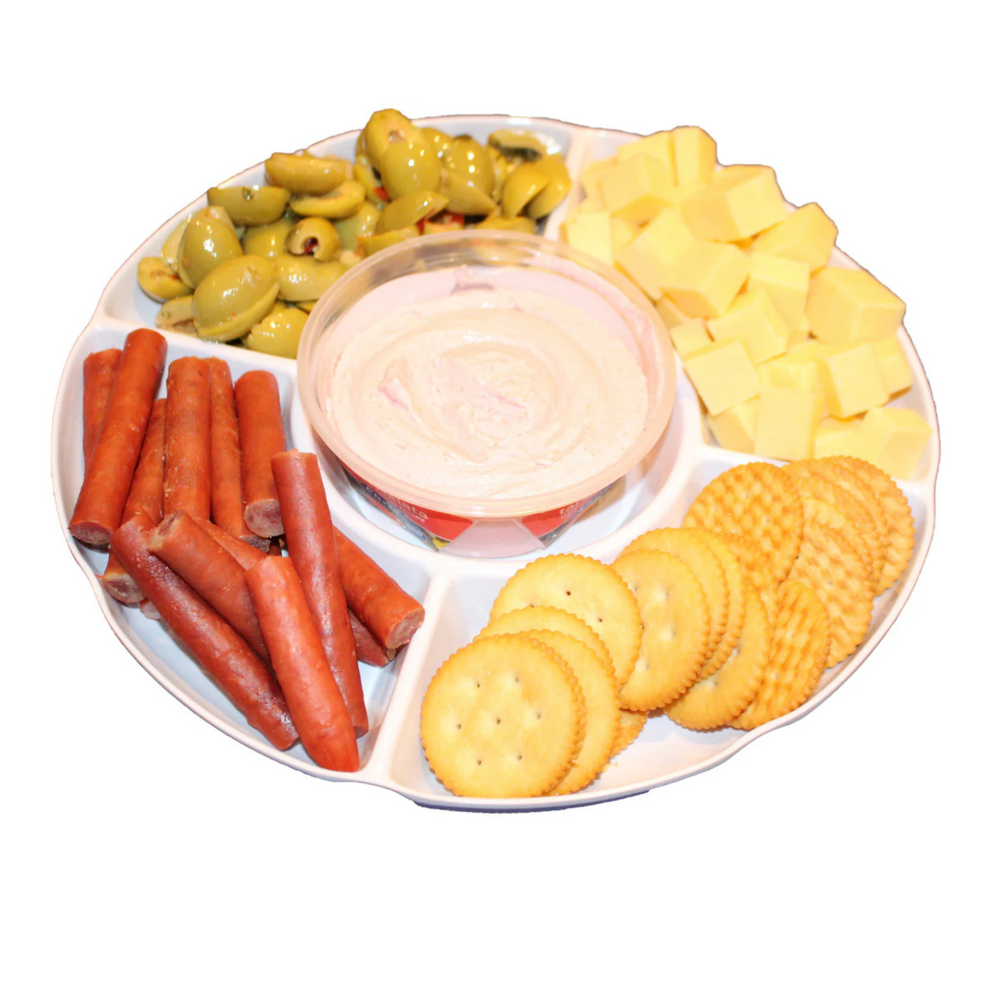 Glacier Melamine Platter 28cm with compartments for caravanning and camping