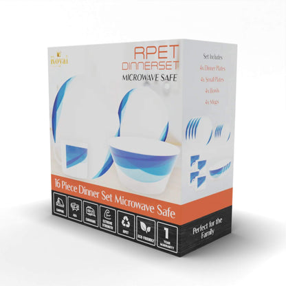 Royal RPET 16 Piece Dinner Set Oceania caravan camping dinnerware