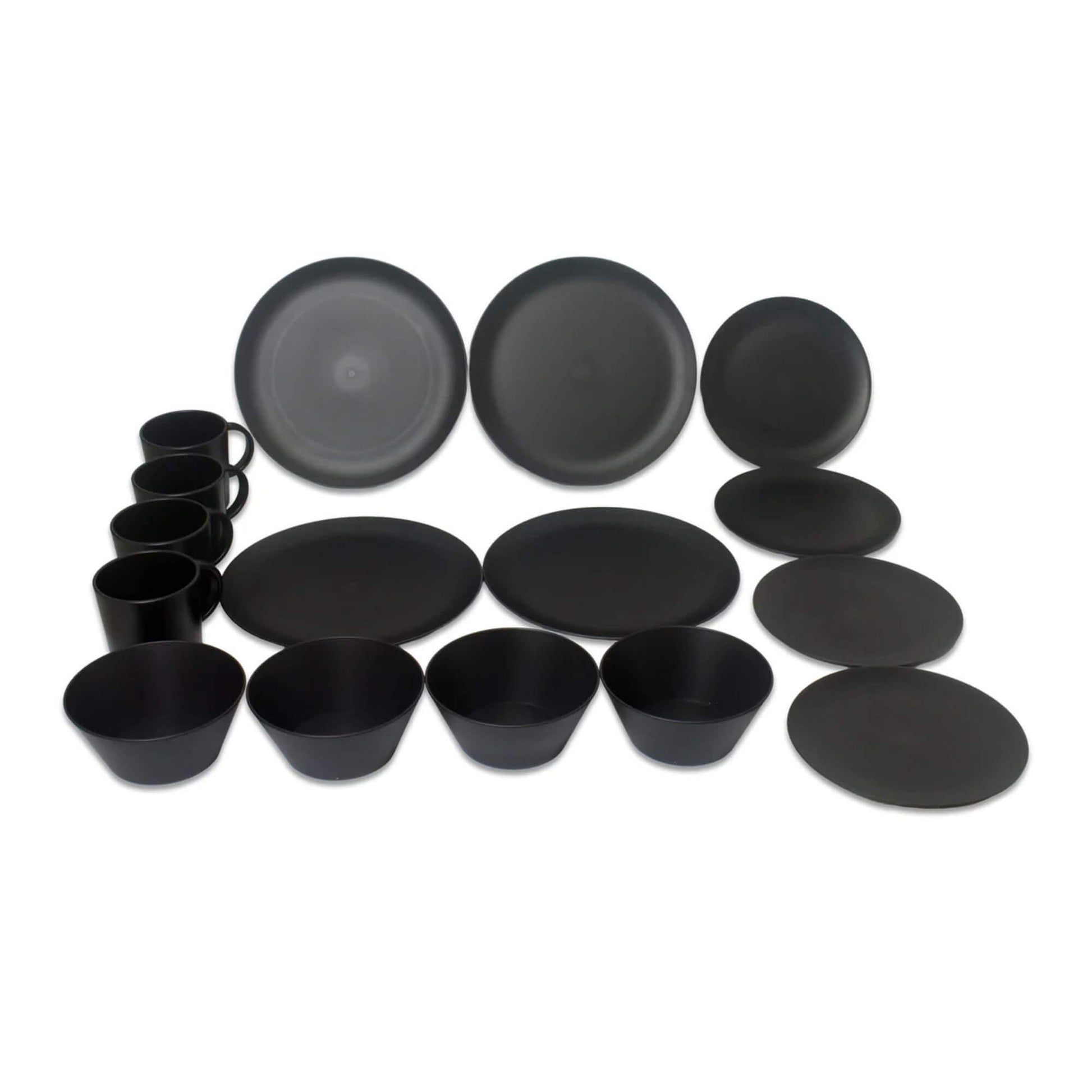 Lightweight RPET dinnerware set for caravans and camping