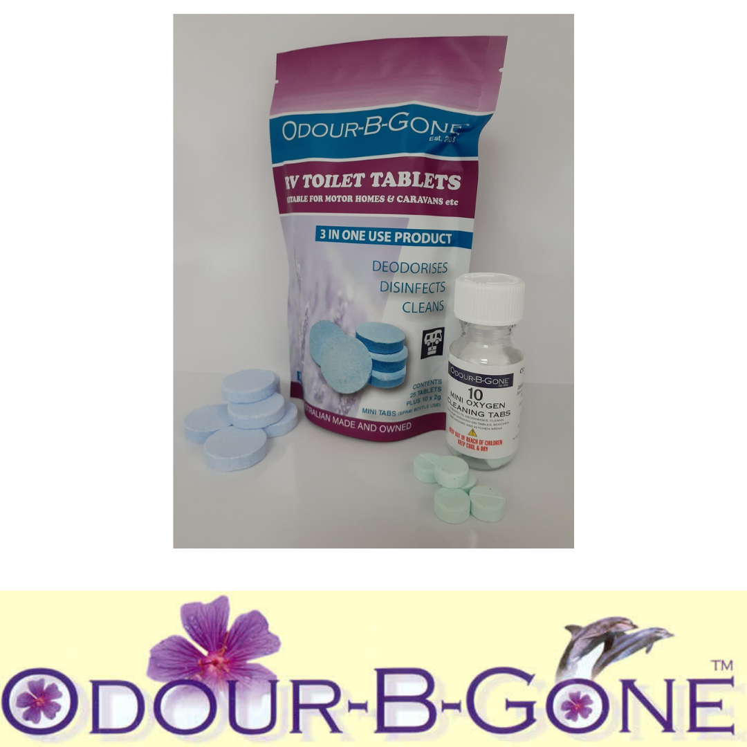 Odour B Gone 25 RV Toilet Tablets and Mini Oxygen Tabs – Cassette Toilet Freshness Solution