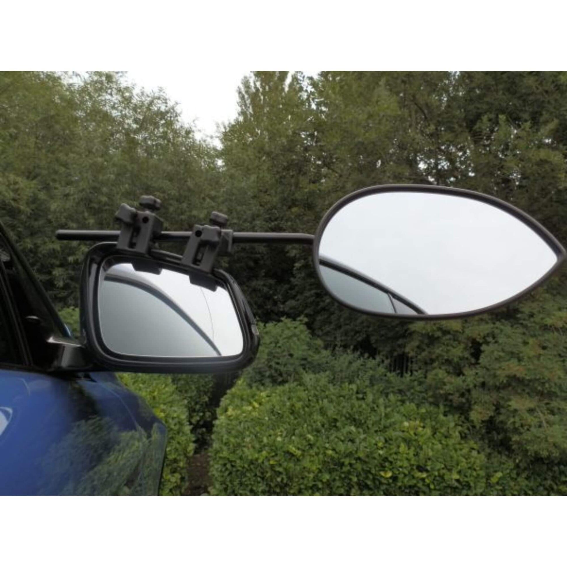 Milenco Aero 4 Towing Mirrors pair with convex glass and secure clamp system for clear, stable towing visibility.