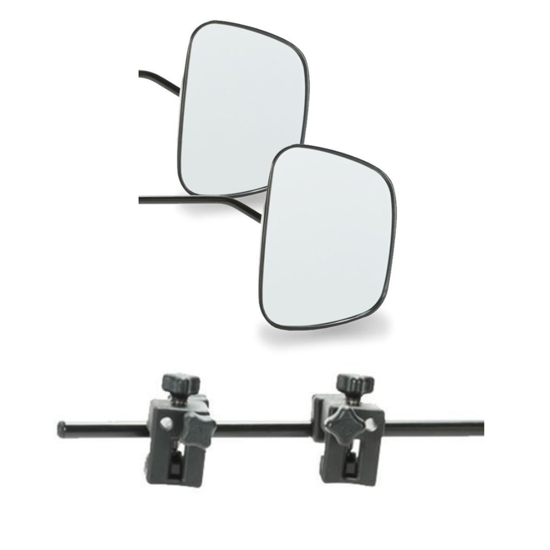 Milenco Grand Aero 4 Towing Mirror XXL Flat Glass – Extra-Large Caravan Towing Mirrors with Carry Bag