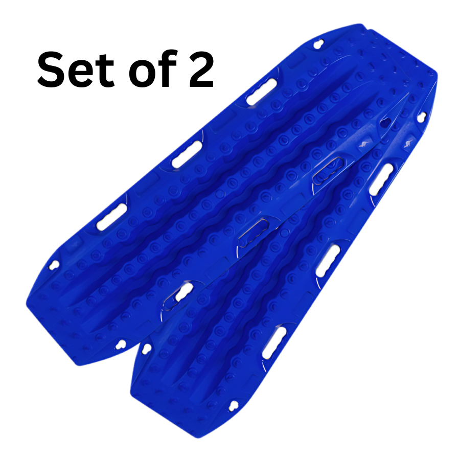 Set of 2 recovery tracks for sand, snow, and mud with reinforced nylon construction and ergonomic handles