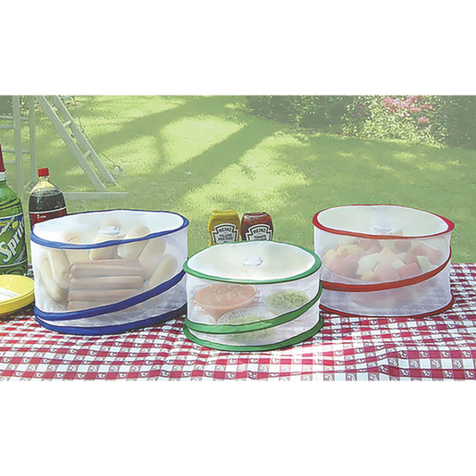 Collapsible food cover set of 3, lightweight and foldable for outdoor meals and picnics

