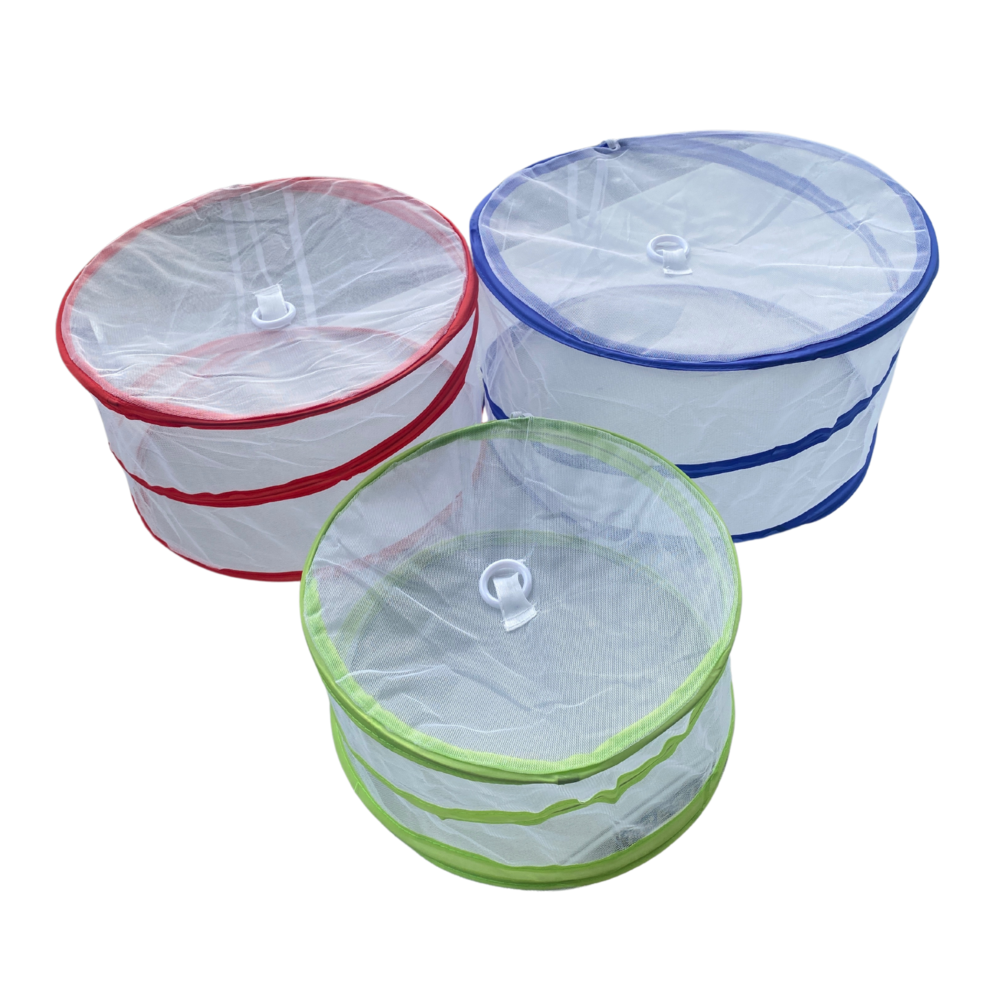 Collapsible food cover set of 3, lightweight and foldable for outdoor meals and picnics

