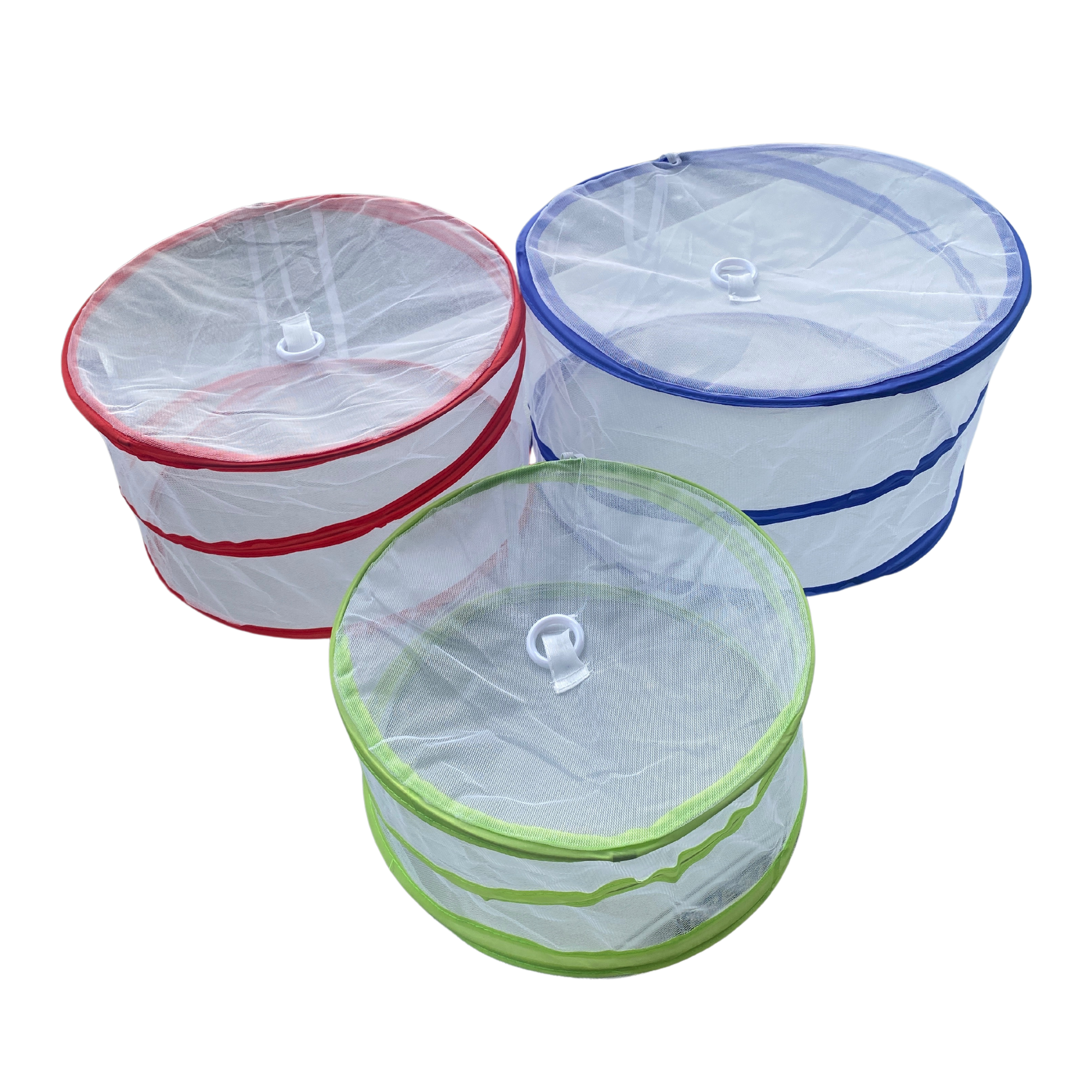 Collapsible food cover set of 3, lightweight and foldable for outdoor meals and picnics


