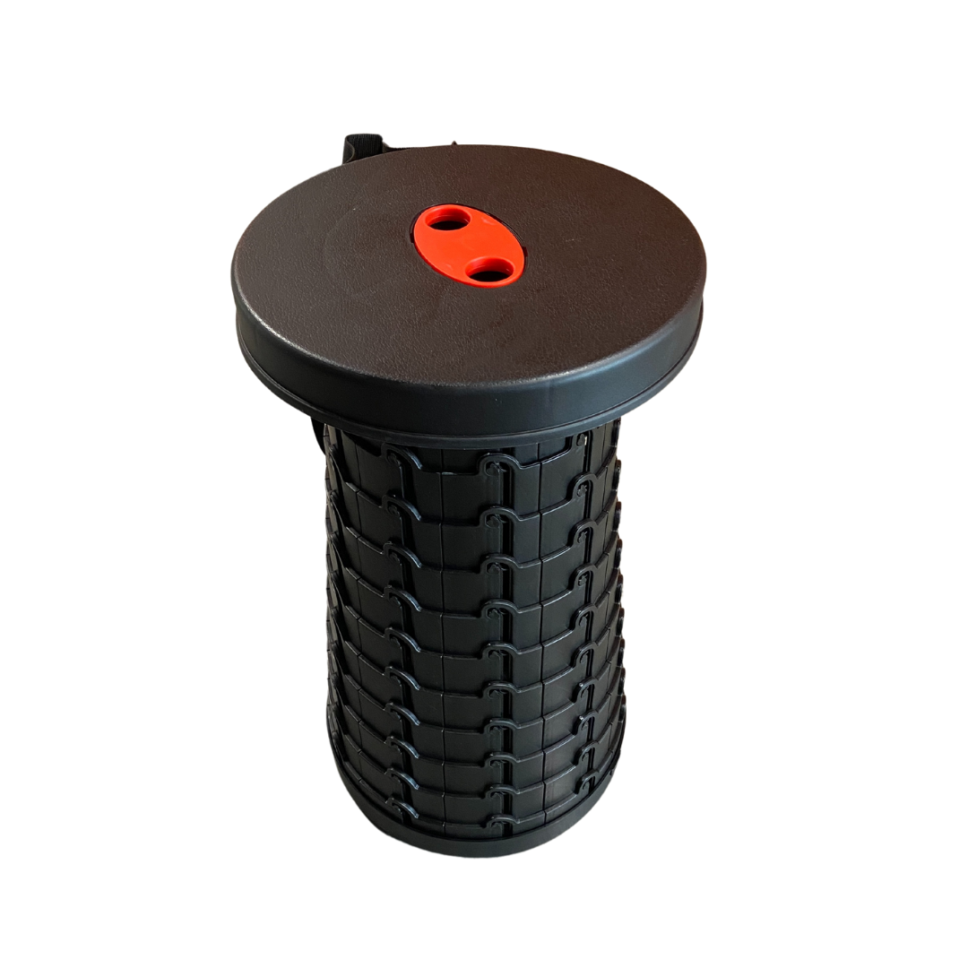 Collapsible seat adjustable in height, portable and lightweight for camping or outdoor use