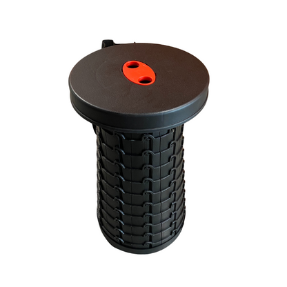 Collapsible seat adjustable in height, portable and lightweight for camping or outdoor use