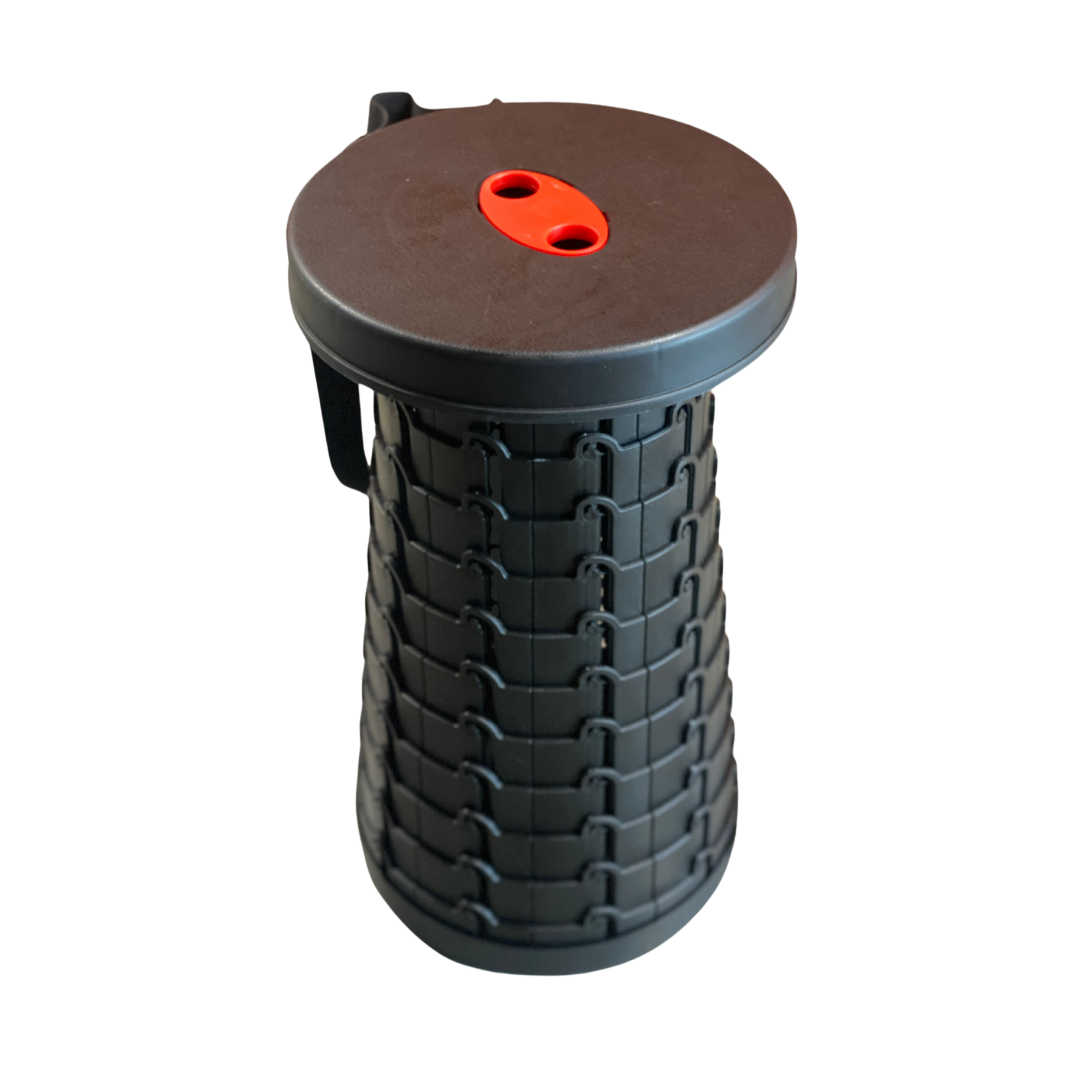 Collapsible seat adjustable in height, portable and lightweight for camping or outdoor use
