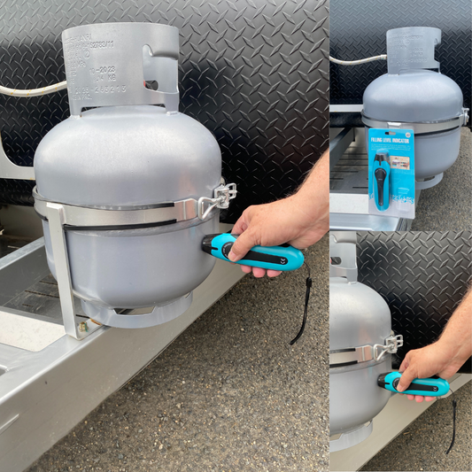 LED gas level indicator for LPG propane or butane cylinders, portable and easy to use