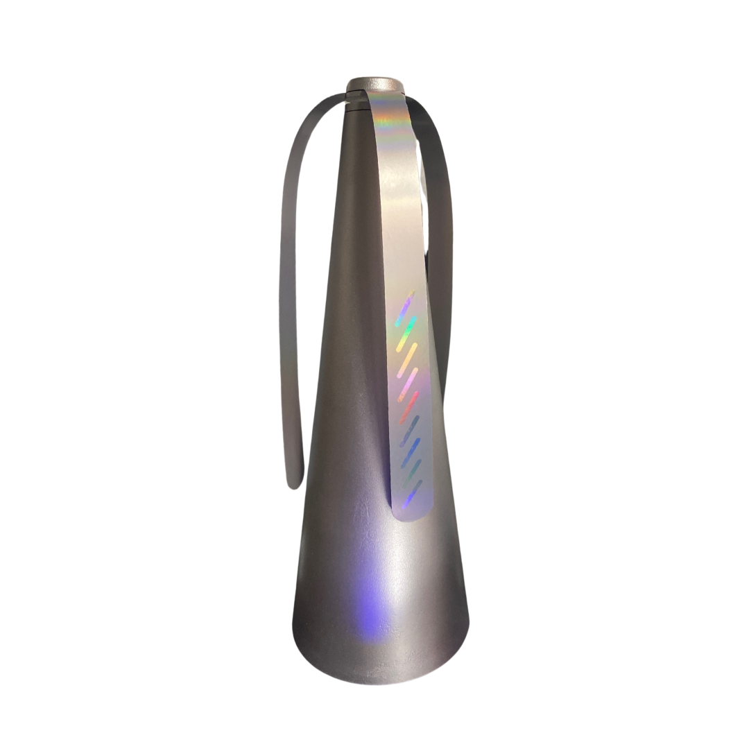 Deluxe FlyFan Guard with three rotating arms for insect protection at outdoor gatherings