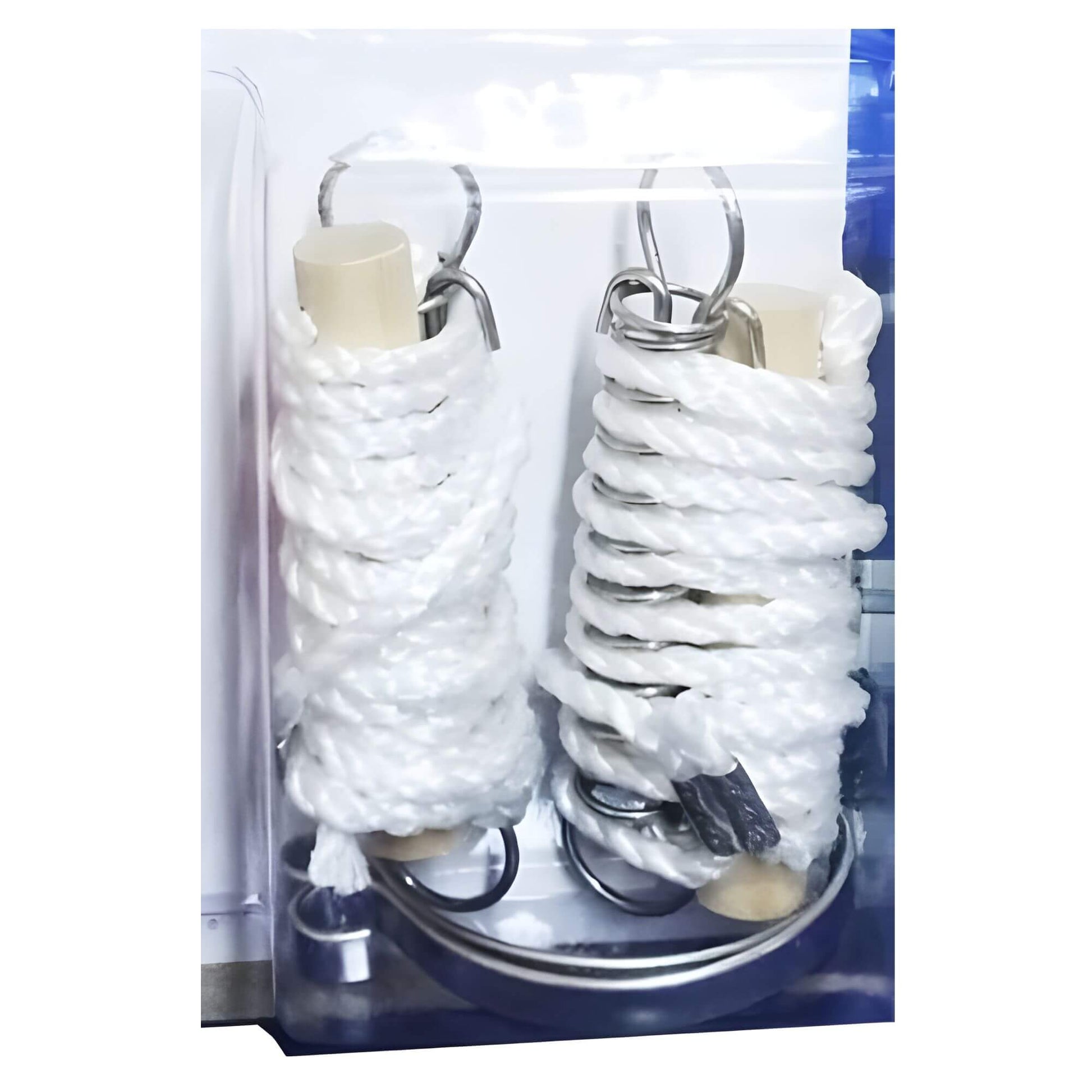 Deluxe Awning Tie Down Kit with metal screw pegs, clips, and guy ropes for securing caravan awnings.