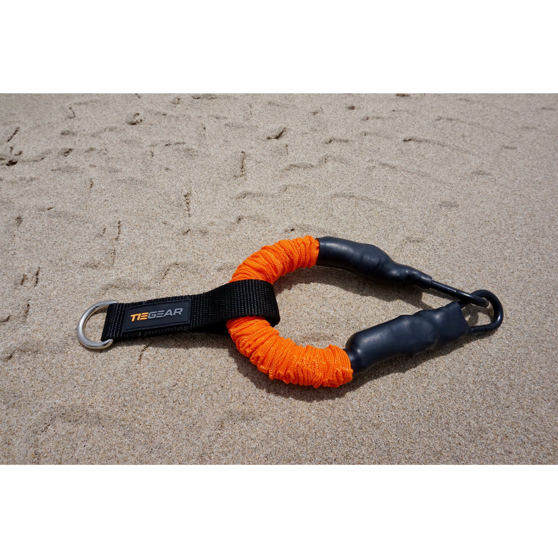 TieGear HD soft spring single. 75lb spring rate, clips & loop, 45cm length. Secure awnings & tents. Reliable, flexible tie-down.