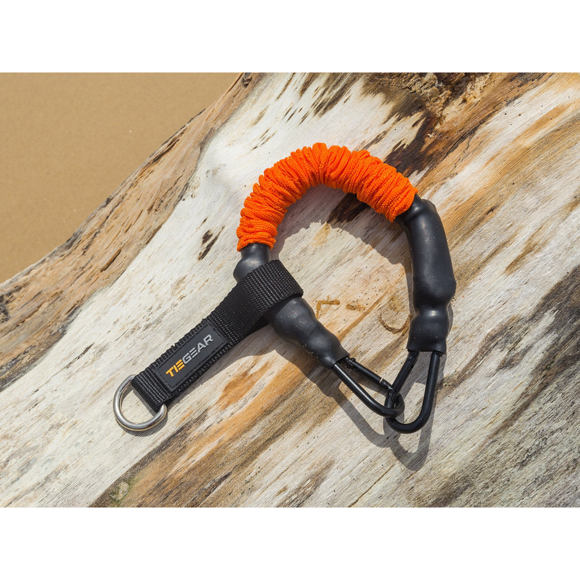 TieGear HD soft spring single. 75lb spring rate, clips & loop, 45cm length. Secure awnings & tents. Reliable, flexible tie-down.