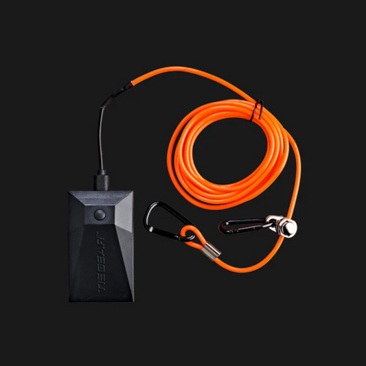 Tiegear Glow 2 Pack light-up guy rope safety wire with orange wire and waterproof battery pack